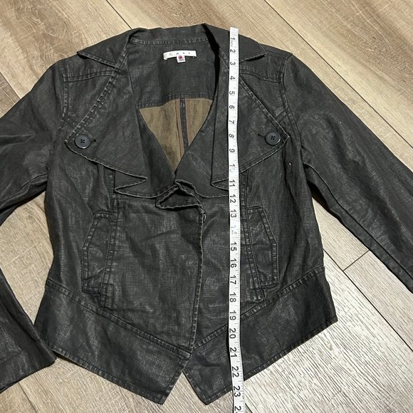 Cabi #901 Waxed Linen Moto Jacket Size Small - Picture 7 of 9